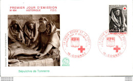 FDC France Croix Rouge Sepulchre De Tonnerre Cognac 19073 - 1970-1979