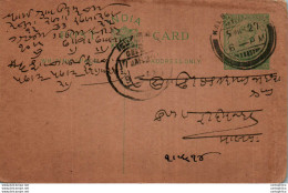 India Postal Stationery George V 1/2A Kalbadevi Cds - Ansichtskarten