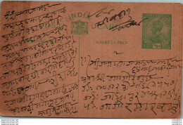 India Postal Stationery George V 1/2A - Ansichtskarten