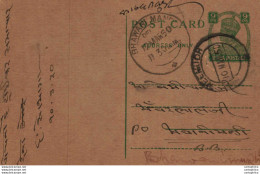 India Postal Stationery George VI 9ps Bhawani Mandi Neemuch Cds - Postcards