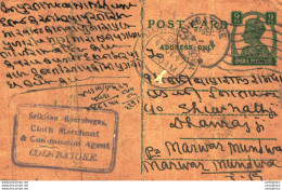 India Postal Stationery George VI 9ps To Marwar  Mundwa - Postales