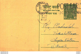 India Postal Stationery Ashoka 5ps Kalbadevi Bombay Cds - Postcards