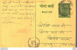 India Postal Stationery Ashoka 5ps Jaipur City Cds Gouridutta Gangaprasad Salouna Bakhari Bazar - Ansichtskarten