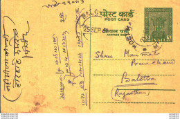 India Postal Stationery Ashoka 5ps Ram Lal Bodh Raj Kosi Kalan - Postkaarten