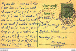 India Postal Stationery Ashoka 5ps To Bikaner - Cartes Postales