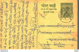 India Postal Stationery Ashoka 5ps Ratlam City Cds To Delhi - Postcards