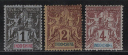 Indochine - N°3 à 5 - Cote 5.50€ - * Neufs Avec Charniere - Unused Stamps