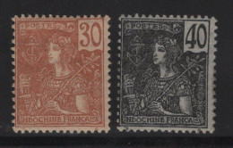 Indochine - N°32 + 34 - Cote 16€ - * Neufs Avec Charniere - Unused Stamps