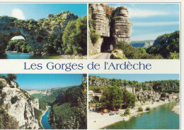 *CPM - 07 - Les Gorges De L'Ardèche - Multivue - Vallon Pont D'Arc