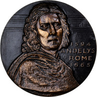 France, Médaille, Hommage à Poussin, Les Andélys, Rome, Bronze, Bouret, SPL - Sonstige & Ohne Zuordnung