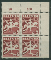 Litauen 1940 Frieden 437 Viererblock Postfrisch - Lithuania