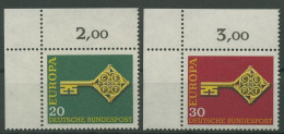 Bund 1968 Europa CEPT 559/60 Ecke 1 Oben Links Postfrisch (E840) - Neufs