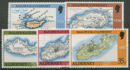 Alderney 1989 Landkarten 37/41 Postfrisch - Alderney