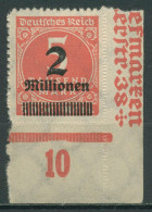 Dt. Reich 1923 Mit Aufdruck Platte Unterrand 312 B P UR Ecke 4 Postfrisch - Ongebruikt