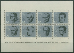 Bund 1964 Deutsche Widerstandskämpfer Block 3 Gestempelt (C98606) - Altri & Non Classificati