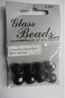 Sachet De 8 Perles Rondes En Cristal Noir - Cristaux à Facettes 12 Mm - Pour Création Bijoux - Sonstige & Ohne Zuordnung