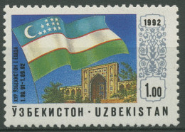 Usbekistan 1992 Unabhängigkeit Flagge 3 Postfrisch - Usbekistan