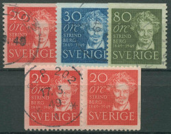 Schweden 1949 Dichter August Strindberg 346/48 Gestempelt - Gebruikt