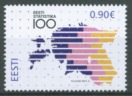 Estland 2021 100 Jahre Statistikamt Landkarte 1007 Postfrisch - Estonia