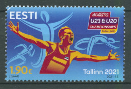 Estland 2021 Leichtathletik-EM 1017 Postfrisch, Ecke Bügig - Estonie