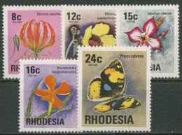 Rhodesien 1976 Blumen Schmetterling 175/79 Postfrisch - Rhodésie (1964-1980)