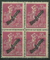 Dt. Reich Dienstmarke 1923 Liegendes Wasserzeichen D 75 Y 4er-Block Postfrisch - Oficial