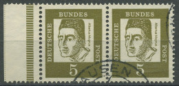 Bund 1961 Bedeutende Deutsche, Waag. Paar Aus MHB 347 Yb SR Li. Gestempelt - Gebraucht