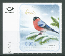 Estland 2021 Weihnachten Vogel Dompfaff 1024 Postfrisch - Estonie