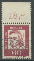 Bund 1961 Bedeutende Deutsche Mit Oberrand 357 Y P OR Gestempelt - Used Stamps