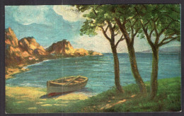 Argentina - Circa 1930 - Painting - Boats - Fishing Boat On The Shore - Visvangst