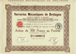 - Titre De 1925 - Verreries Mécaniques De Bretagne - Anciennes Verreries De Bretagne - - Industrial