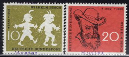 GERMANY(1958) Max & Moritz. William Busch. Set Of 2 With MUSTER (specimen) Overprint. Scott No 780-1. - Other & Unclassified