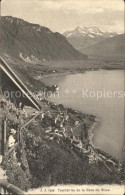 11820028 Territet Vue De La Gare De Glion Lac Leman Et Les Alpes Territet - Andere & Zonder Classificatie