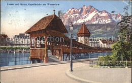 11819992 Luzern LU Mit Pilatus Kapellbruecke Und Wasserturm Luzern - Sonstige & Ohne Zuordnung