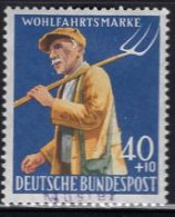 GERMANY(1958) Farmer With Pitchfork. MUSTER (specimen) Overprint. Scott No B365. - Sonstige & Ohne Zuordnung
