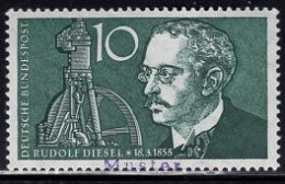 GERMANY(1958) Rudolf Diesel. MUSTER (specimen) Overprint. Scott No 783. - Altri & Non Classificati