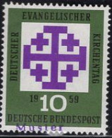 GERMANY(1959) Synod Emblem. MUSTER (specimen) Overprint. Meeting Of German Protestants. Scott No 803. - Sonstige & Ohne Zuordnung