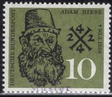 GERMANY(1959) Adam Riese. MUSTER (specimen) Overprint. Scott No 799. - Otros & Sin Clasificación