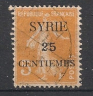 SYRIE - 1924 - N°YT. 106 - Type Semeuse 25c Sur 5c Orange - Oblitéré / Used - Usati