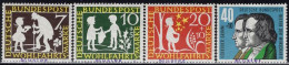 GERMANY(1959) Grimm Brothers. Fairy Tales. Set Of 4 With MUSTER (specimen) Overprint. Scott No B368-71. - Other & Unclassified