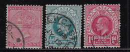 NATAL 1874,1904 QUEEN VICTORIA  SCOTT #51(2),101,102 USED - Natal (1857-1909)