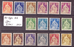 TOUS LES HELVETIE A L'EPEE **  ( SANS CHARNIERE ) - COTE: 2500.- - Unused Stamps