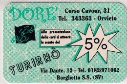 Calendarietto - Dorè - Orveto - Anno 1998 - Formato Piccolo : 1991-00