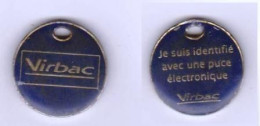 Jeton De Caddie - " VIRBAC - Je Suis Identifié Avec Une Puce électronique " [Produits Vétérinaires] (recto-verso)_Je166 - Trolley Token/Shopping Trolley Chip