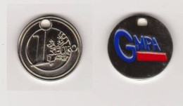 Jeton De Caddie " GMPA " Avec Verso Représentant La Pièce De 1 Euro (C)_Je191 - Trolley Token/Shopping Trolley Chip