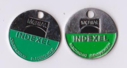 2 Jetons De Caddie Différents " INDEXEL "  []_Je259b - Trolley Token/Shopping Trolley Chip