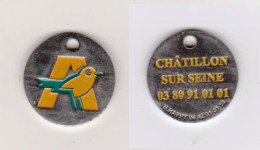 Jeton De Caddie " AUCHAN Châtillon Sur Seine " (recto-verso) [D]_Je374 - Moneda Carro