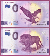 0-Euro TUBU 2022-1 + TUBV 2022-1 ASLAN + KARAKARTAL SET LÖWE UND ADLER - Private Proofs / Unofficial