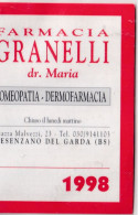 Calendarietto - Farmacia - Granelli - Desenzano Del Garda - Anno 1997 - Formato Piccolo : 1991-00