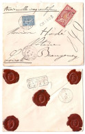 PARIS 115 R Sts Pères Lettre CHARGEE 3500F 1F Merson 25c Semeuse Lignée Yv 121 132 Ob 8 8 1904 Cachet Cire BLASON - 1877-1920: Semi Modern Period